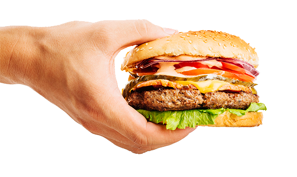 holding burger